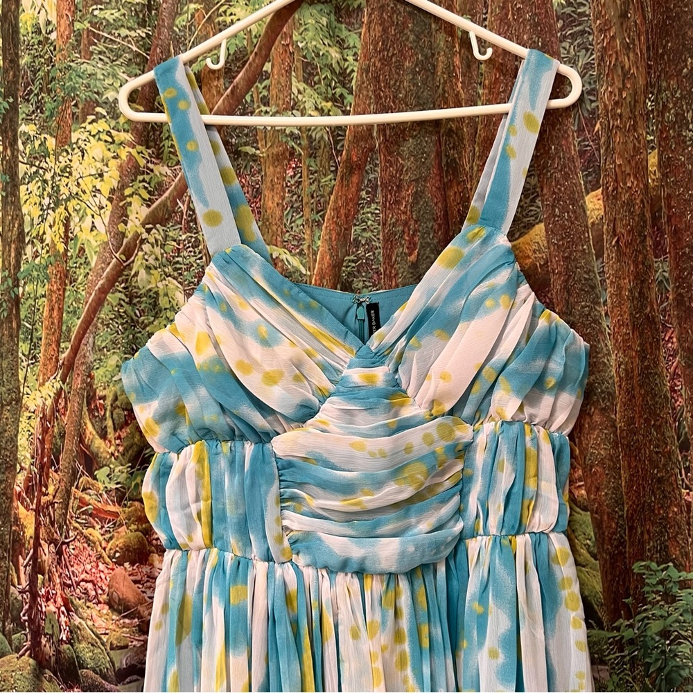 W118 By Walter Baker Dress Julissa paint dash dress NWT Y2K large teal green - Picture 4 of 16